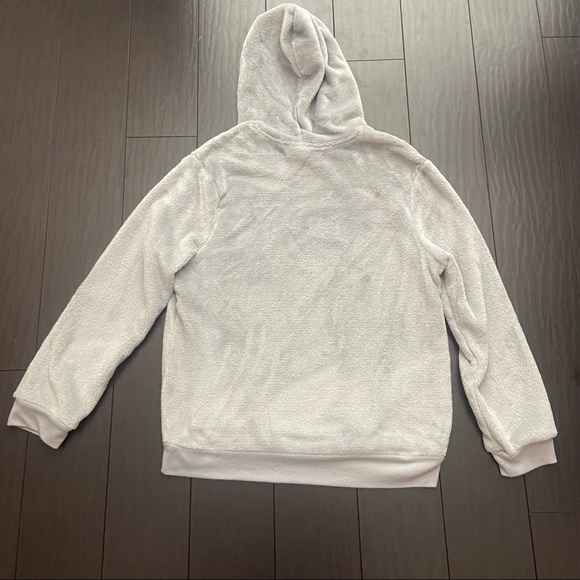 Cold crush Talk to the hand gray plush hooded sweatshirt size Large - Picture 3 of 5